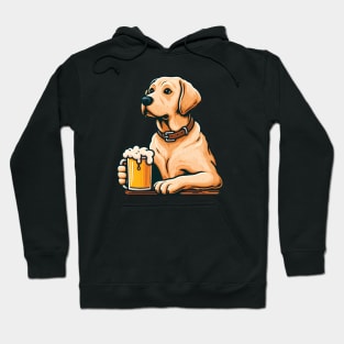 Labrador Retriever holding a glass of beer Hoodie